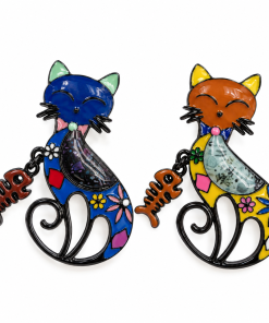 Brooch Cat with Fishbone Charm
